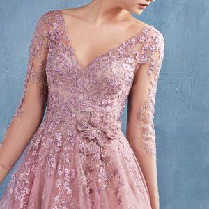 **Celestial Enchantress: Ethereal Tulle Aline Gown for Divine Allure**